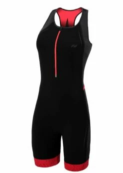 Zone3 Women's Performance Culture Tri Suit - Marl Grey / Black / Coral