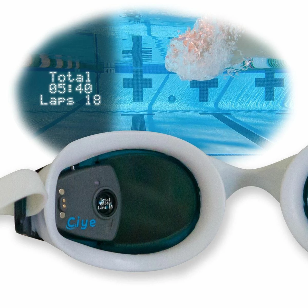 Finis Smart Goggle - White/Smoke - Image 4