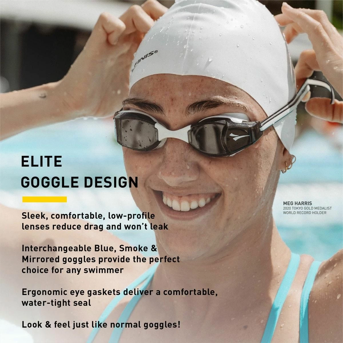 Finis Smart Goggle - White/Smoke - Image 8
