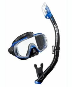 TUSA Visio Tri-Ex Combo Snorkelling Set - Black/ Metallic Blue