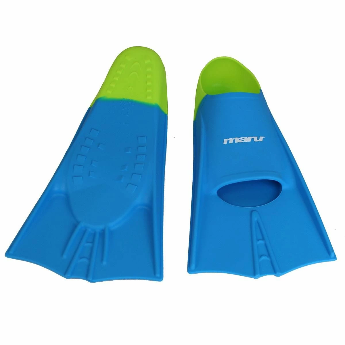 Maru Short Blade Fins - Blue/Lime - Image 3